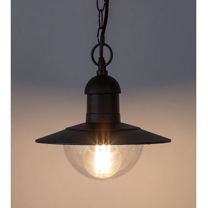 Brilagi - Lámpara colgante para exterior MOLDE 1xE27/60W IP44 negra