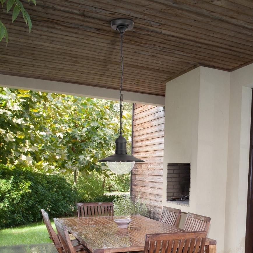 Brilagi - Lámpara colgante para exterior MOLDE 1xE27/60W IP44 negra