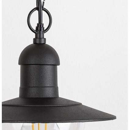 Brilagi - Lámpara colgante para exterior MOLDE 1xE27/60W IP44 negra