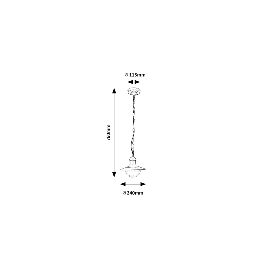 Brilagi - Lámpara colgante para exterior MOLDE 1xE27/60W IP44 negra