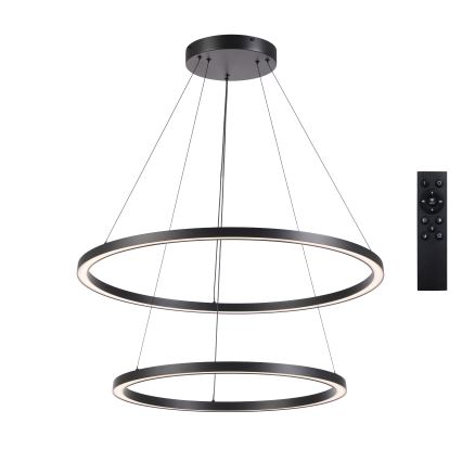 Brilagi - Lámpara colgante LED regulable PORTOFINO LED/98W/230V 3000-6000K Ø 80 cm negra + mando a distancia