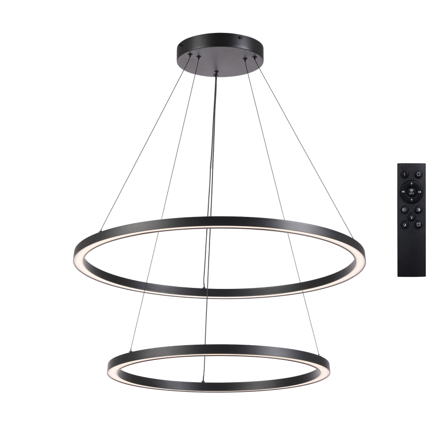 Brilagi - Lámpara colgante LED regulable PORTOFINO LED/98W/230V 3000-6000K Ø 80 cm negra + mando a distancia