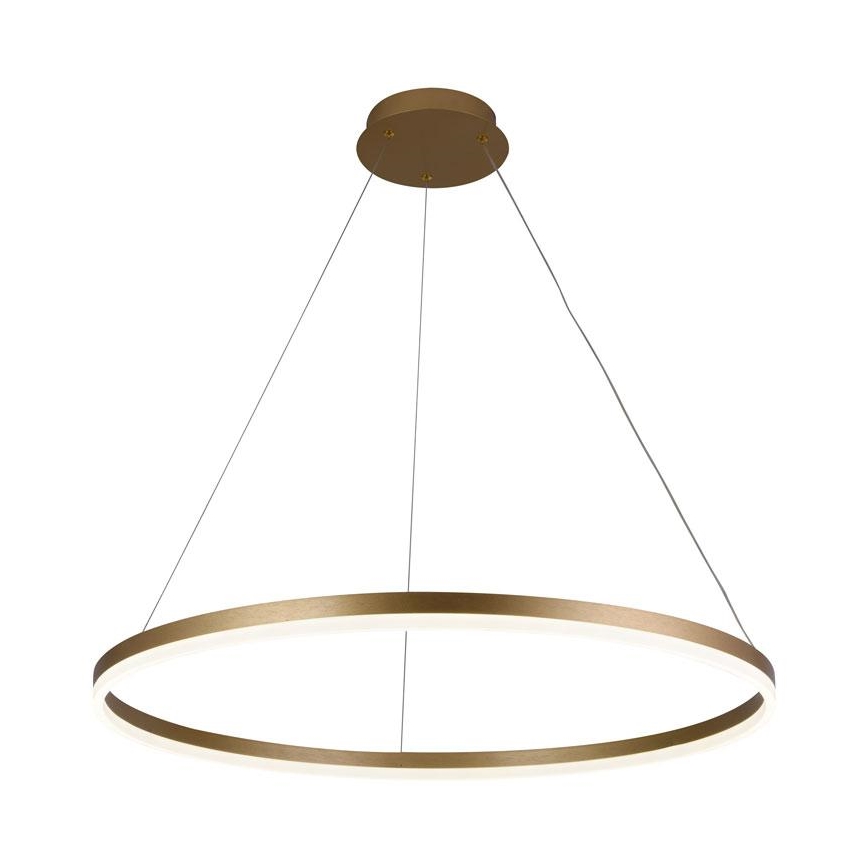 Brilagi - Lámpara colgante LED regulable con cable CIRCLE LED/55W/230V 3000-6500K Ø 80 cm dorada + mando a distancia
