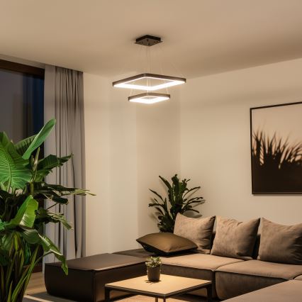 Brilagi - Lámpara colgante LED regulable suspendida por cable FALCON SLIM LED/78W/230V 3000-6500K 50x50 cm negra + mando a distancia