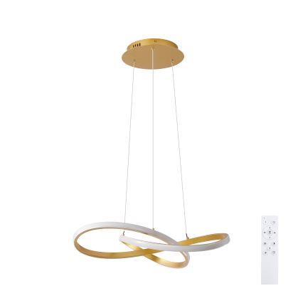 Brilagi - Lámpara colgante LED regulable suspendida por cable INFINITY LED/55W/230V 3000-6000K 50x50 cm dorada + mando a distancia