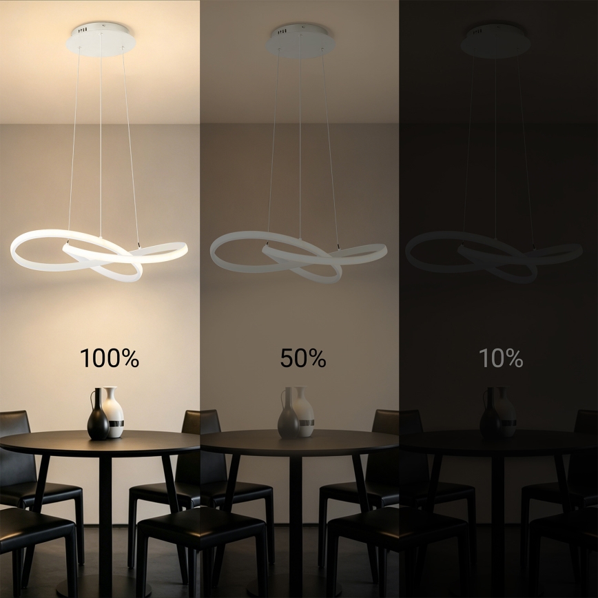 Brilagi - Lámpara colgante LED regulable en cable INFINITY LED/55W/230V 3000-6000K 50x50 cm blanca + mando a distancia