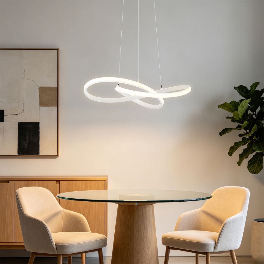 Brilagi - Lámpara colgante LED regulable en cable INFINITY LED/55W/230V 3000-6000K 50x50 cm blanca + mando a distancia