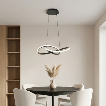 Brilagi - lámpara colgante LED regulable con cable INFINITY LED/55W/230V 3000-6000K 50x50 cm negra + mando a distancia