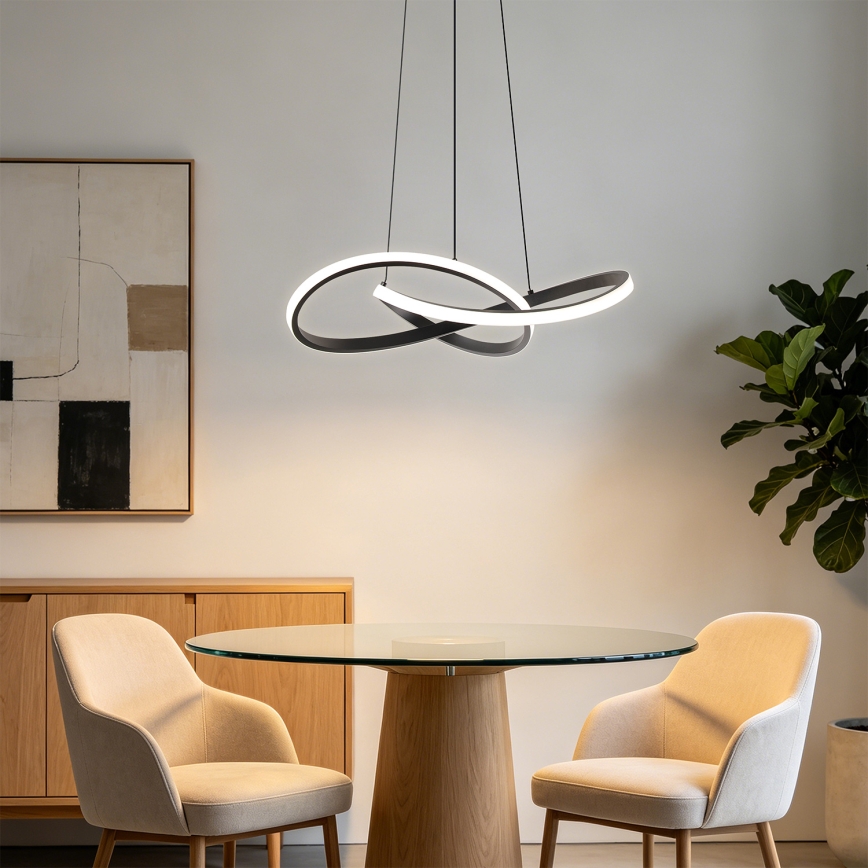 Brilagi - lámpara colgante LED regulable con cable INFINITY LED/55W/230V 3000-6000K 50x50 cm negra + mando a distancia
