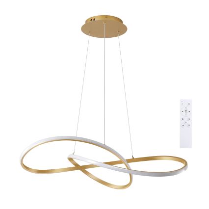 Brilagi - Lámpara colgante LED regulable con cable INFINITY LED/80W/230V 3000-6000K 80x80 cm dorado + mando a distancia
