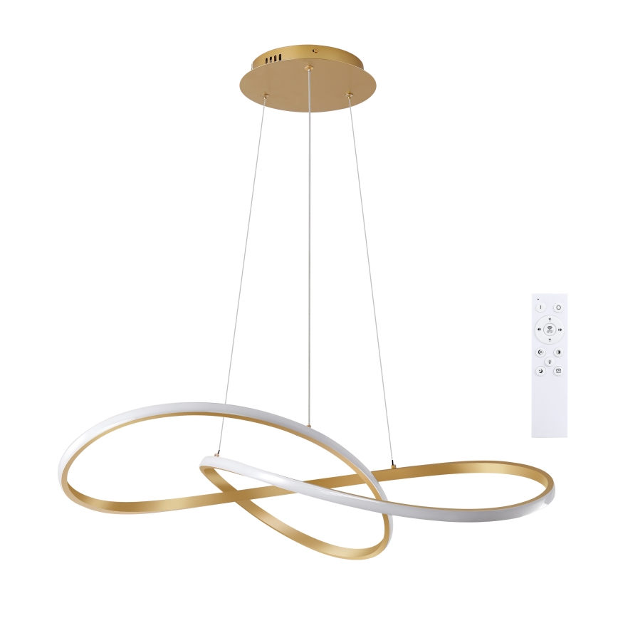 Brilagi - Lámpara colgante LED regulable con cable INFINITY LED/80W/230V 3000-6000K 80x80 cm dorado + mando a distancia