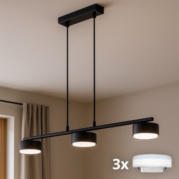 BRILAGI - Lámpara colgante regulable LED RGB+CCT de cable MONO 3xGX53/14W/230V 2700-6500K Wi-Fi Tuya negra