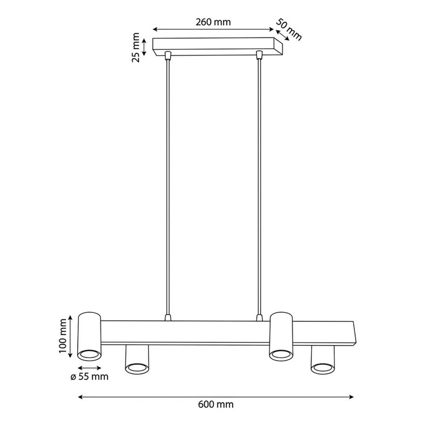BRILAGI - Lámpara colgante regulable LED RGBW de cable SELE 4xGU10/6,5W/230V 2700-6500K blanco