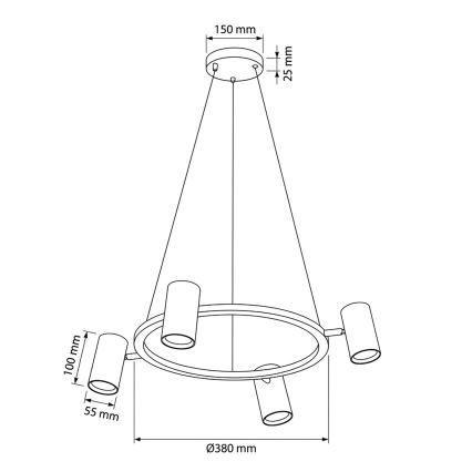 BRILAGI - Lámpara colgante LED RGBW regulable en cable SELE 4xGU10/6,5W/230V 2700-6500K blanco