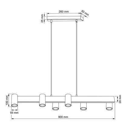 BRILAGI - Lámpara colgante LED RGBW regulable SELE 6xGU10/6,5W/230V 2700-6500K blanca + mando a distancia