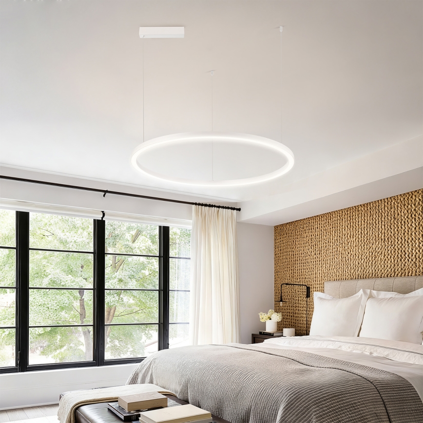 Brilagi - Lámpara colgante LED regulable con cable PORTOFINO LED/60W/230V 3000-6000K Ø 80 cm blanca + mando a distancia