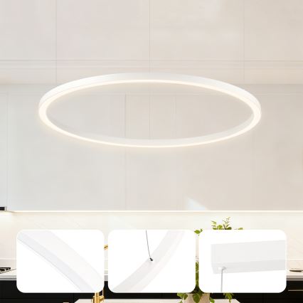 Brilagi - Lámpara colgante LED regulable con cable PORTOFINO LED/60W/230V 3000-6000K Ø 80 cm blanca + mando a distancia