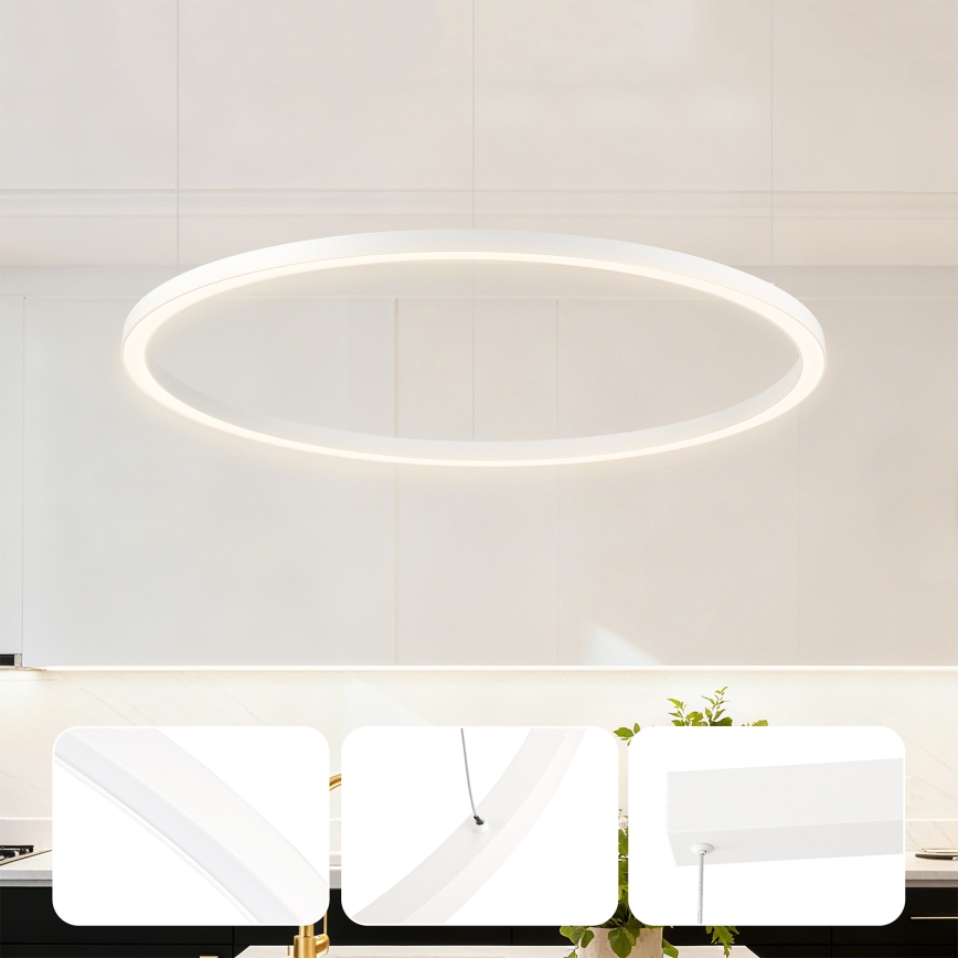 Brilagi - Lámpara colgante LED regulable con cable PORTOFINO LED/60W/230V 3000-6000K Ø 80 cm blanca + mando a distancia