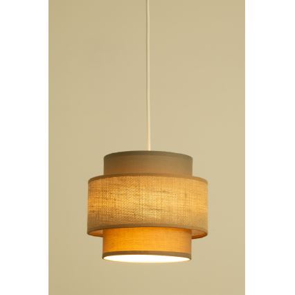Brilagi - Lámpara colgante RESNA con cable 3xE27/60W/230V, diámetro 45 cm, marrón/beige