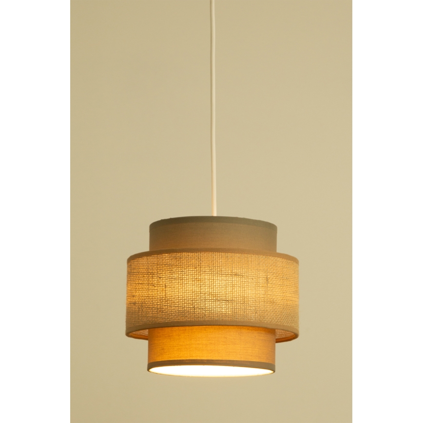 Brilagi - Lámpara colgante RESNA con cable 3xE27/60W/230V, diámetro 45 cm, marrón/beige
