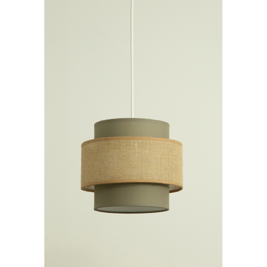 Brilagi - Lámpara colgante RESNA con cable 3xE27/60W/230V, diámetro 45 cm, marrón/beige