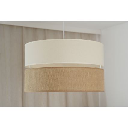 Brilagi - Lámpara colgante con cable ROYAL YUTE 1xE27/15W/230V diámetro 40 cm beige/crema