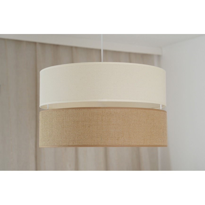 Brilagi - Lámpara colgante con cable ROYAL YUTE 1xE27/15W/230V diámetro 40 cm beige/crema