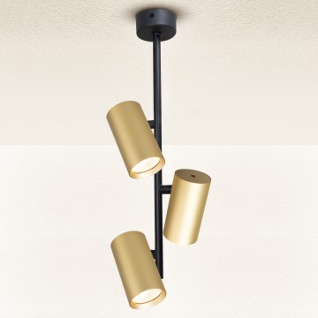Brilagi - Lámpara colgante SELE VERTICAL 3xGU10/30W/230V negro/dorado
