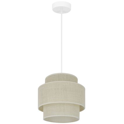 Brilagi - Lámpara colgante en cable SPACE YUTE 1xE27/15W/230V Ø 25 cm crema/blanco