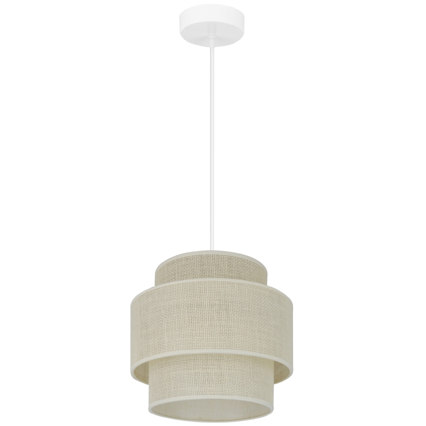 Brilagi - Lámpara colgante en cable SPACE YUTE 1xE27/15W/230V Ø 25 cm crema/blanco