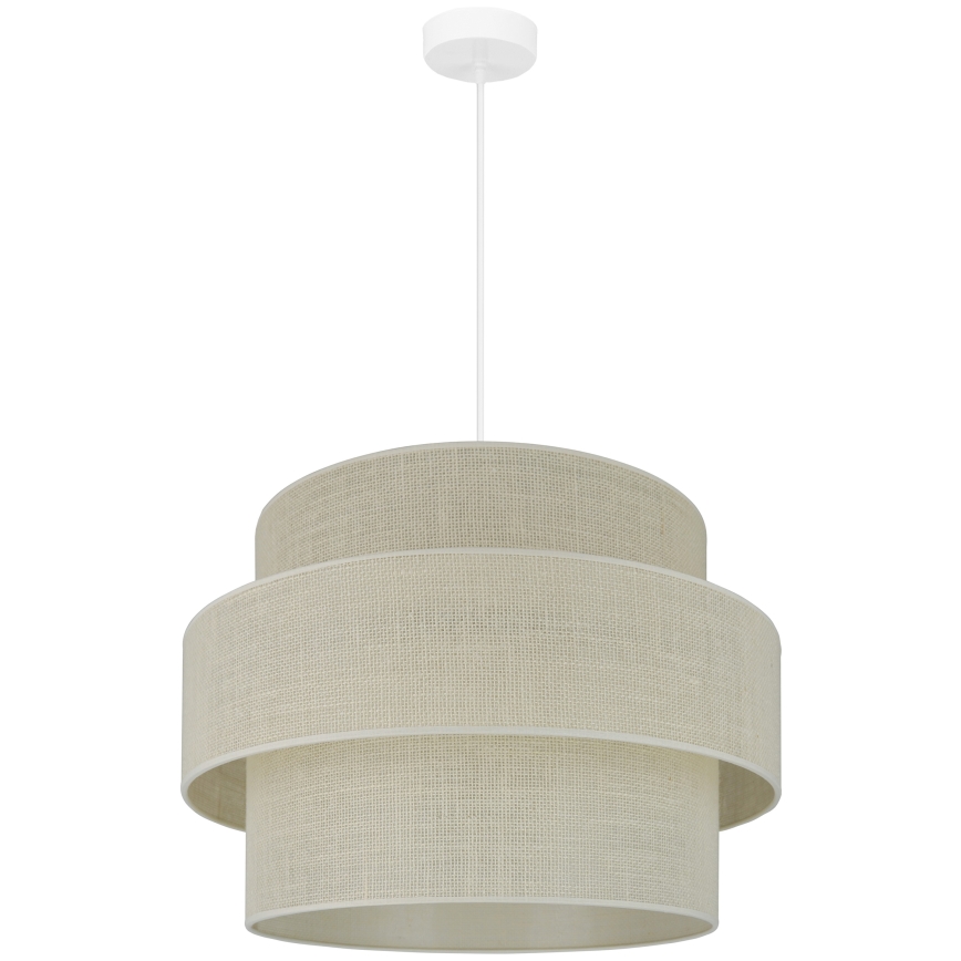 Brilagi - Lámpara colgante en cable SPACE YUTE 1xE27/15W/230V diámetro 50 cm crema/blanco
