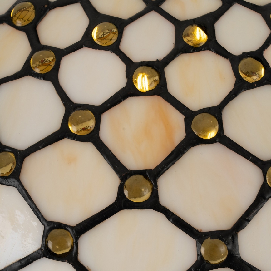 Brilagi - Lámpara colgante Tiffany de vitral con cadena, color marfil, 1xE27/60W/230V Ø 40 cm