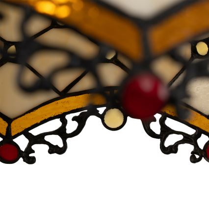 Brilagi - Lámpara colgante Tiffany de vitral con cadena, color marfil, 1xE27/60W/230V Ø 40 cm