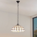 Brilagi - Lámpara colgante Tiffany de vitral con cadena DORAN 2xE27/60W/230V