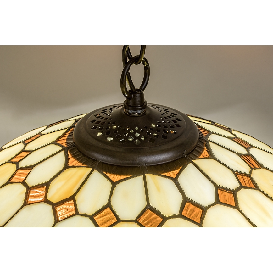BRILAGI - Lámpara colgante Tiffany de vitral con cadena DORAN 2xE27/60W/230V