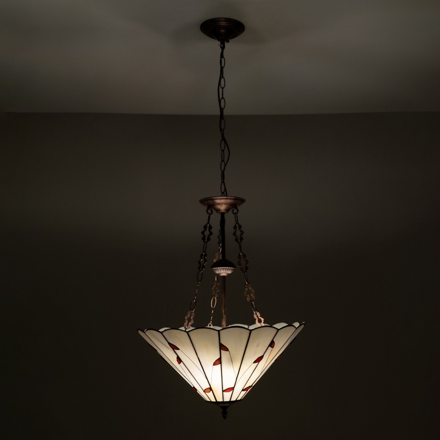 Brilagi - lámpara colgante Tiffany de vitral con cadena FOLIA 3xE27/60W/230V Ø 50 cm
