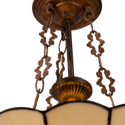 Brilagi - lámpara colgante Tiffany de vitral con cadena FOLIA 3xE27/60W/230V Ø 50 cm
