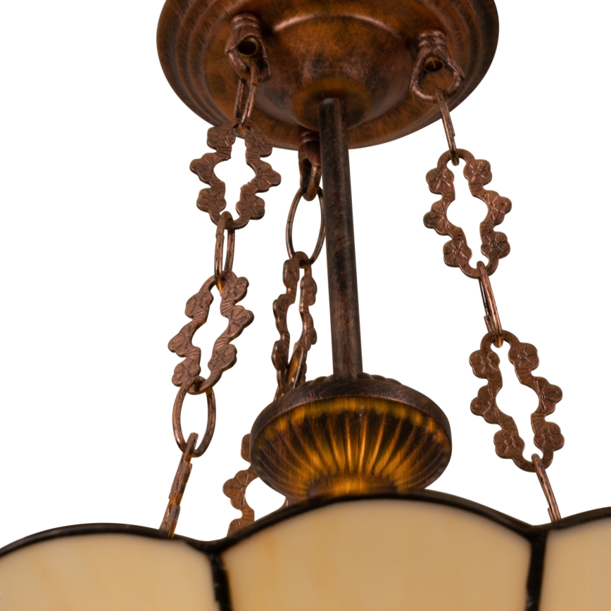 Brilagi - lámpara colgante Tiffany de vitral con cadena FOLIA 3xE27/60W/230V Ø 50 cm