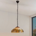 Brilagi - Lámpara colgante Tiffany de vitral con cadena LUISA 2xE27/60W/230V