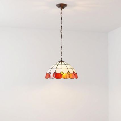 Brilagi - Lámpara colgante Tiffany de vitral con cadena SIENNA 1xE27/60W/230V Ø 40 cm