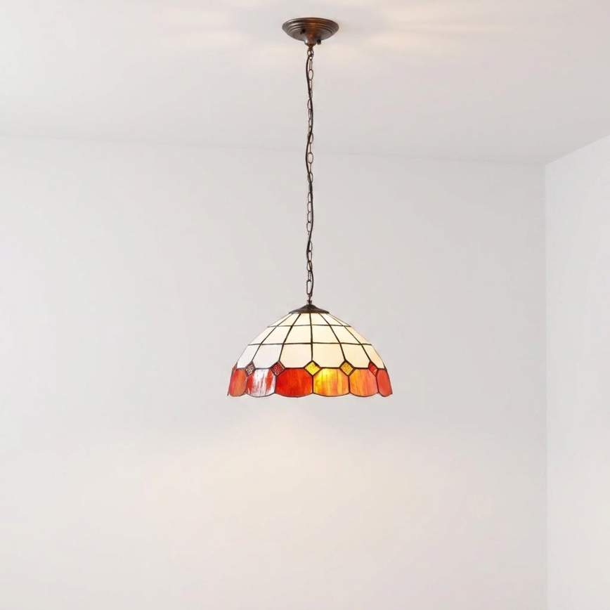 Brilagi - Lámpara colgante Tiffany de vitral con cadena SIENNA 1xE27/60W/230V Ø 40 cm