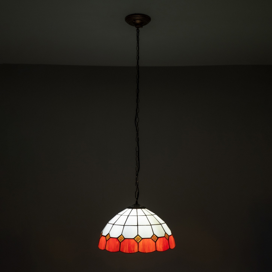 Brilagi - Lámpara colgante Tiffany de vitral con cadena SIENNA 1xE27/60W/230V Ø 40 cm