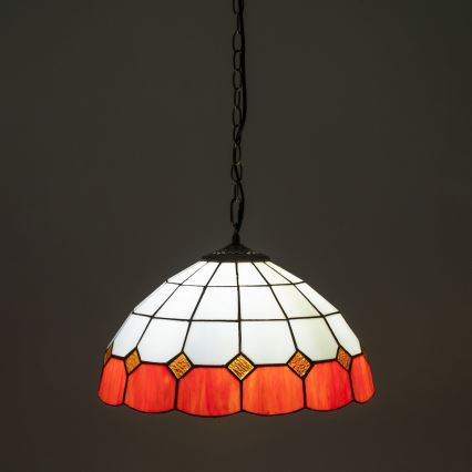 Brilagi - Lámpara colgante Tiffany de vitral con cadena SIENNA 1xE27/60W/230V Ø 40 cm