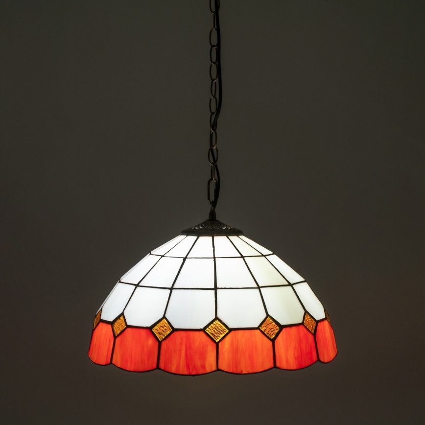 Brilagi - Lámpara colgante Tiffany de vitral con cadena SIENNA 1xE27/60W/230V Ø 40 cm