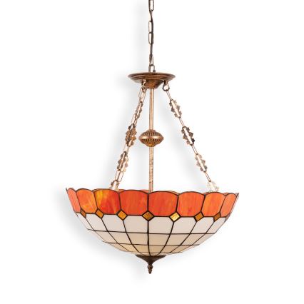 Brilagi - Lámpara colgante Tiffany de vitral con cadena SIENNA 3xE27/60W/230V Ø 50 cm