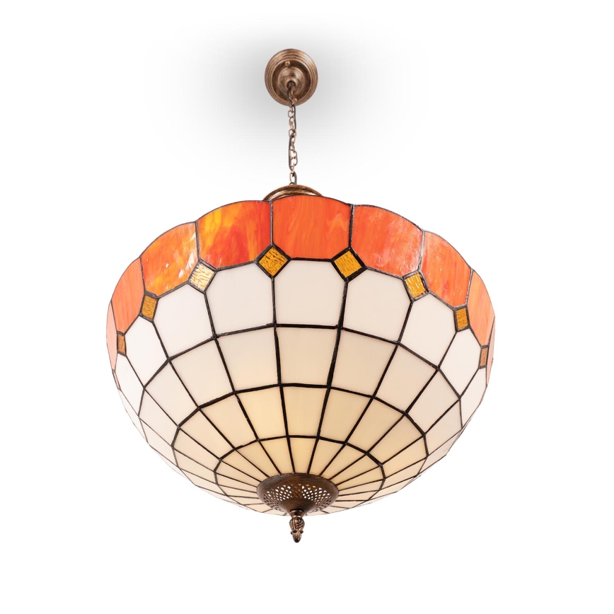 Brilagi - Lámpara colgante Tiffany de vitral con cadena SIENNA 3xE27/60W/230V Ø 50 cm