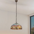 Brilagi - Lámpara colgante Tiffany de vitral LORAS con cadena 2xE27/60W/230V