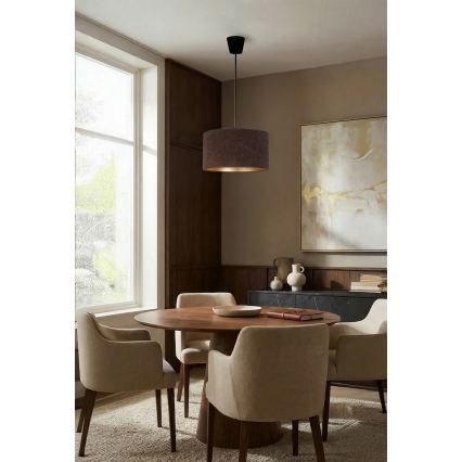 Brilagi - Lámpara colgante VELVET con cable 1xE27/60W/230V diámetro 40 cm marrón/dorado