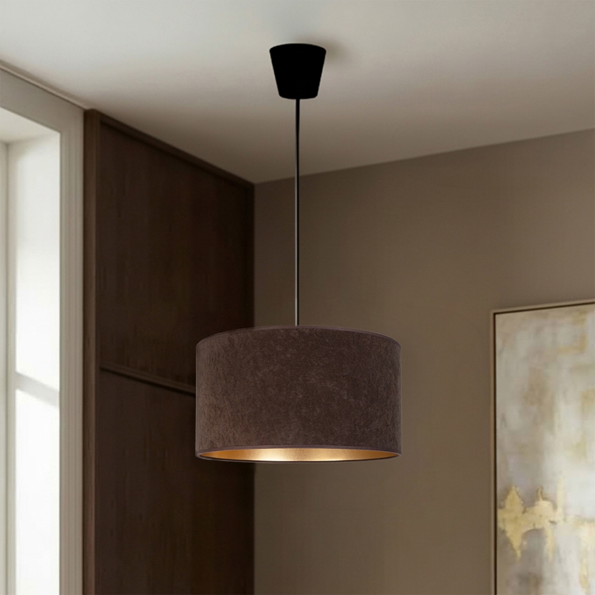 Brilagi - Lámpara colgante VELVET con cable 1xE27/60W/230V diámetro 40 cm marrón/dorado