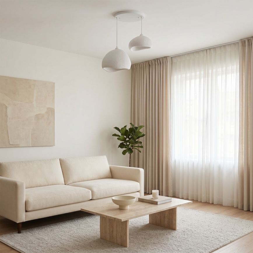 Brilagi - Lámpara colgante WABI SABI 2xE27/40W/230V Ø 70 cm blanca